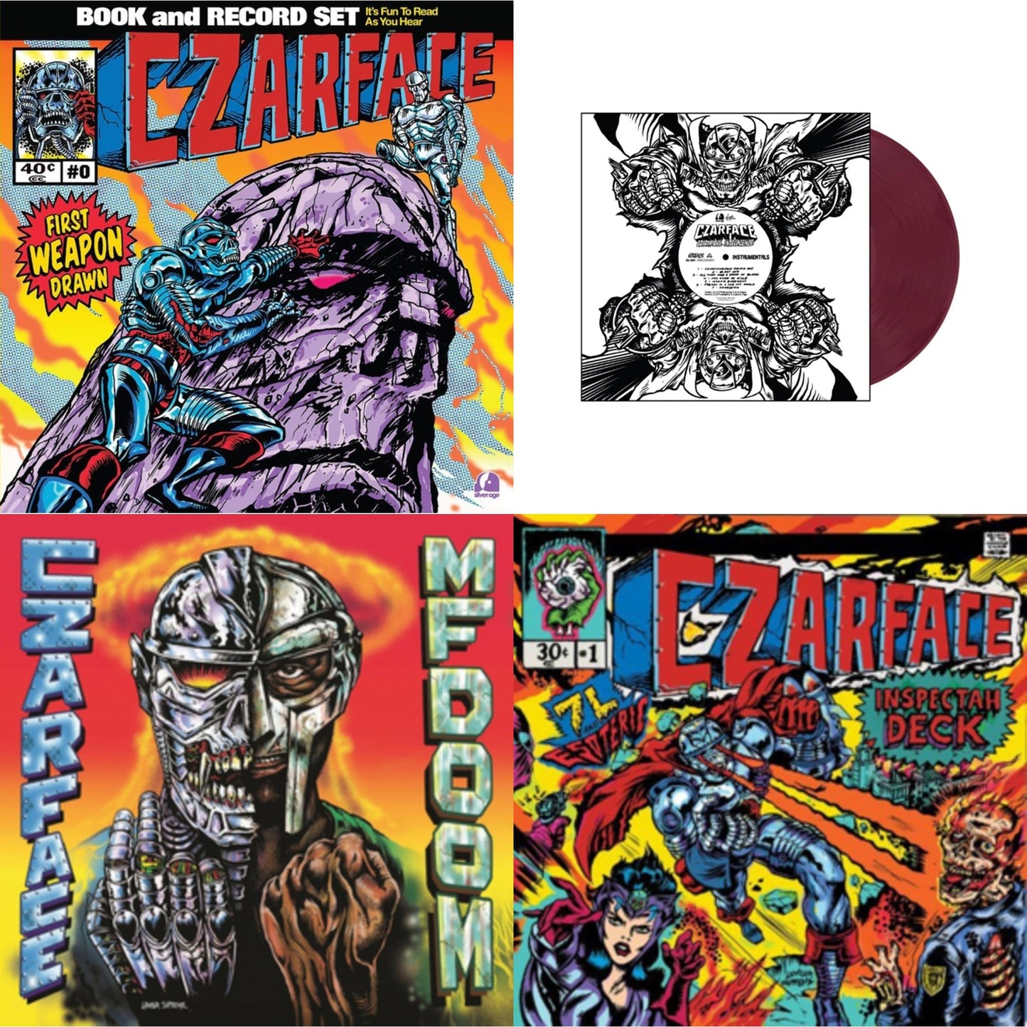 First Weapon Drawn (Sky Blue LP Vinyl) & Czartificial Intelligence (Instrumentals) (Czarvard Crimson LP Vinyl) (Res Essential) & Czarface Meets Metal Face & Czarface