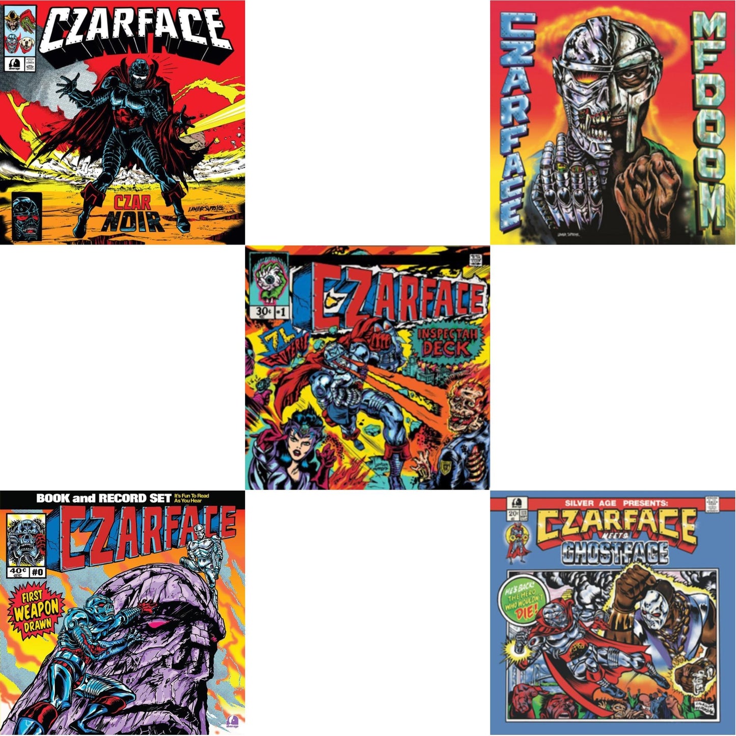 Czarface - First Weapon Drawn (Sky Blue LP Vinyl) & Czar Noir (Red/White LP Vinyl) & Czarface Meets Metal Face & Czarface Meets Ghostface & Czarface