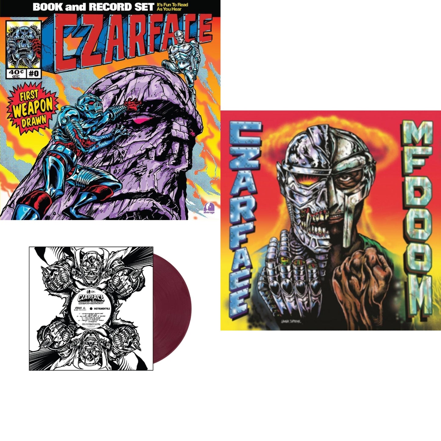 First Weapon Drawn (Sky Blue LP Vinyl) & Czartificial Intelligence (Instrumentals) (Czarvard Crimson LP Vinyl) (Res Essential) & Czarface Meets Metal Face