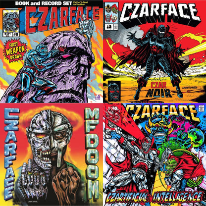 This is a 4 LP Vinyl SKU bundle.
1.This LP Vinyl is brand new.Format: LP VinylMusic Style: InstrumentalThis item's title is: First Weapon Drawn (Sky Blue LP Vinyl)Artist: CzarfaceLabel: Silver AgeBarcode: 196922540660Release Date: 1/12/2024
2.This LP Vinyl is brand new.