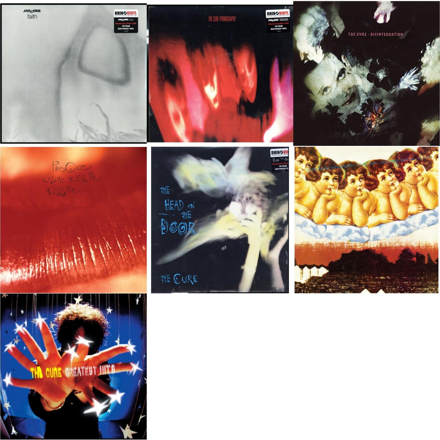 Greatest Hits (2LP) & Head On The Door (180G) & Kiss Me, Kiss Me, Kiss Me (180G) & Pornography (180G) & Faith (180G) & Disintegration & Japanese Whispers: The Cure Singles Nov 82:Nov 83 (Clear LP Vinyl/Transclear Sleeve W/ Inner Bag)