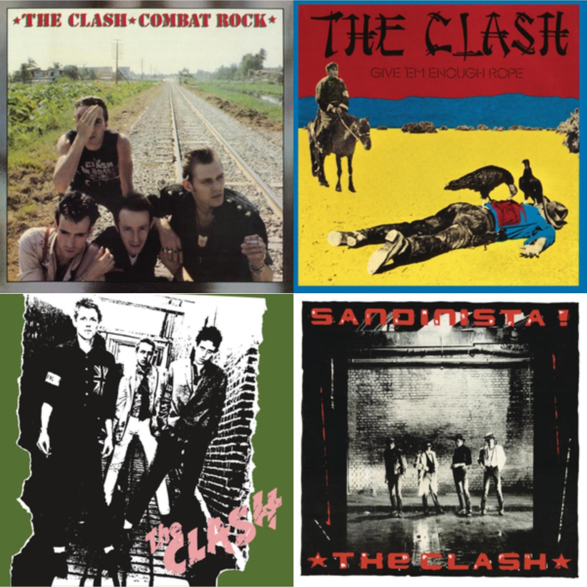This is a 4 LP Vinyl SKU bundle.
1.This LP Vinyl is brand new.Format: LP VinylMusic Style: Alternative RockThis item's title is: Combat Rock (180G/Remastered)Artist: ClashLabel: LEGACYBarcode: 887254469711Release Date: 10/15/2013
2.This LP Vinyl is brand new.