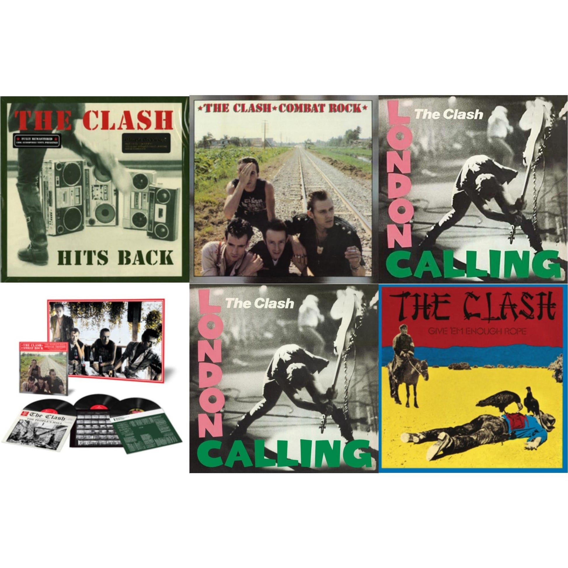 This is a 6 LP Vinyl SKU bundle.
1.This LP Vinyl is brand new.Format: LP VinylMusic Style: PunkThis item's title is: Hits Back (180G)Artist: ClashLabel: ColumbiaBarcode: 8718469533572Release Date: 9/9/2013
2.This LP Vinyl is brand new.