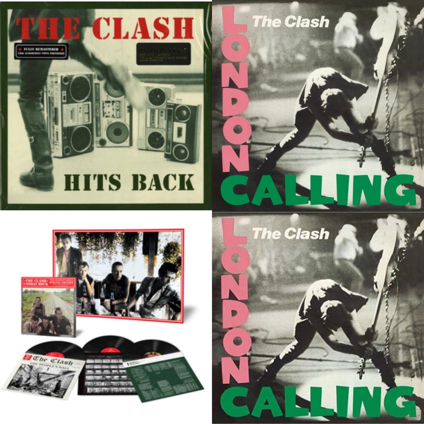 This is a 4 LP Vinyl SKU bundle.
1.This LP Vinyl is brand new.Format: LP VinylMusic Style: PunkThis item's title is: Hits Back (180G)Artist: ClashLabel: ColumbiaBarcode: 8718469533572Release Date: 9/9/2013
2.This LP Vinyl is brand new.
