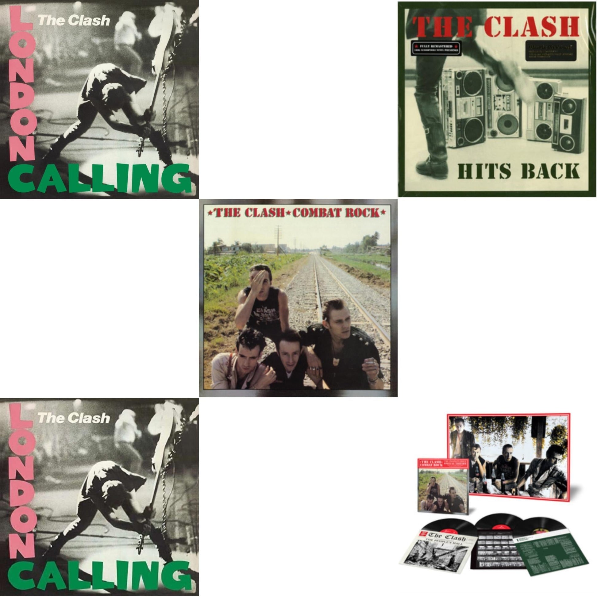 This is a 5 LP Vinyl SKU bundle.
1.This LP Vinyl is brand new.Format: LP VinylMusic Style: PunkThis item's title is: London Calling (2LP/180G/Remastered)Artist: ClashLabel: LEGACYBarcode: 887254469919Release Date: 10/15/2013
2.This LP Vinyl is brand new.