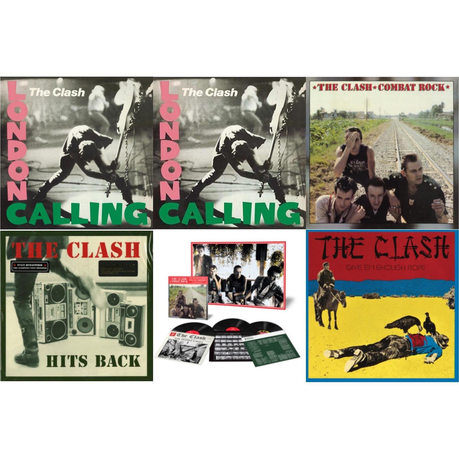 This is a 6 LP Vinyl SKU bundle.
1.This LP Vinyl is brand new.Format: LP VinylMusic Style: PunkThis item's title is: London Calling (2LP/180G/Remastered)Artist: ClashLabel: LEGACYBarcode: 887254469919Release Date: 10/15/2013
2.This LP Vinyl is brand new.