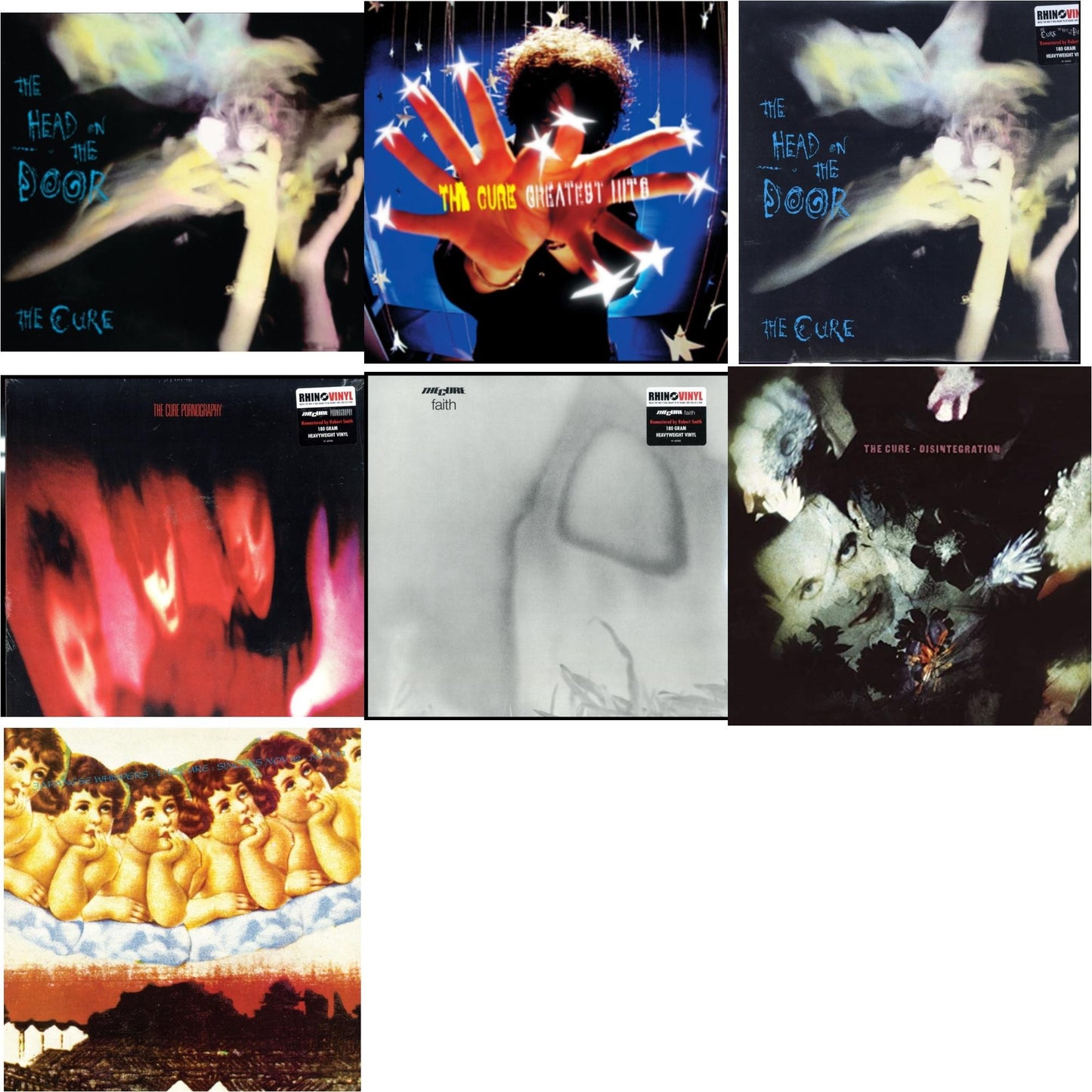Head On The Door & Greatest Hits (2LP) & Head On The Door (180G) & Pornography (180G) & Faith (180G) & Disintegration & Japanese Whispers: The Cure Singles Nov 82:Nov 83 (Clear LP Vinyl/Transclear Sleeve W/ Inner Bag)