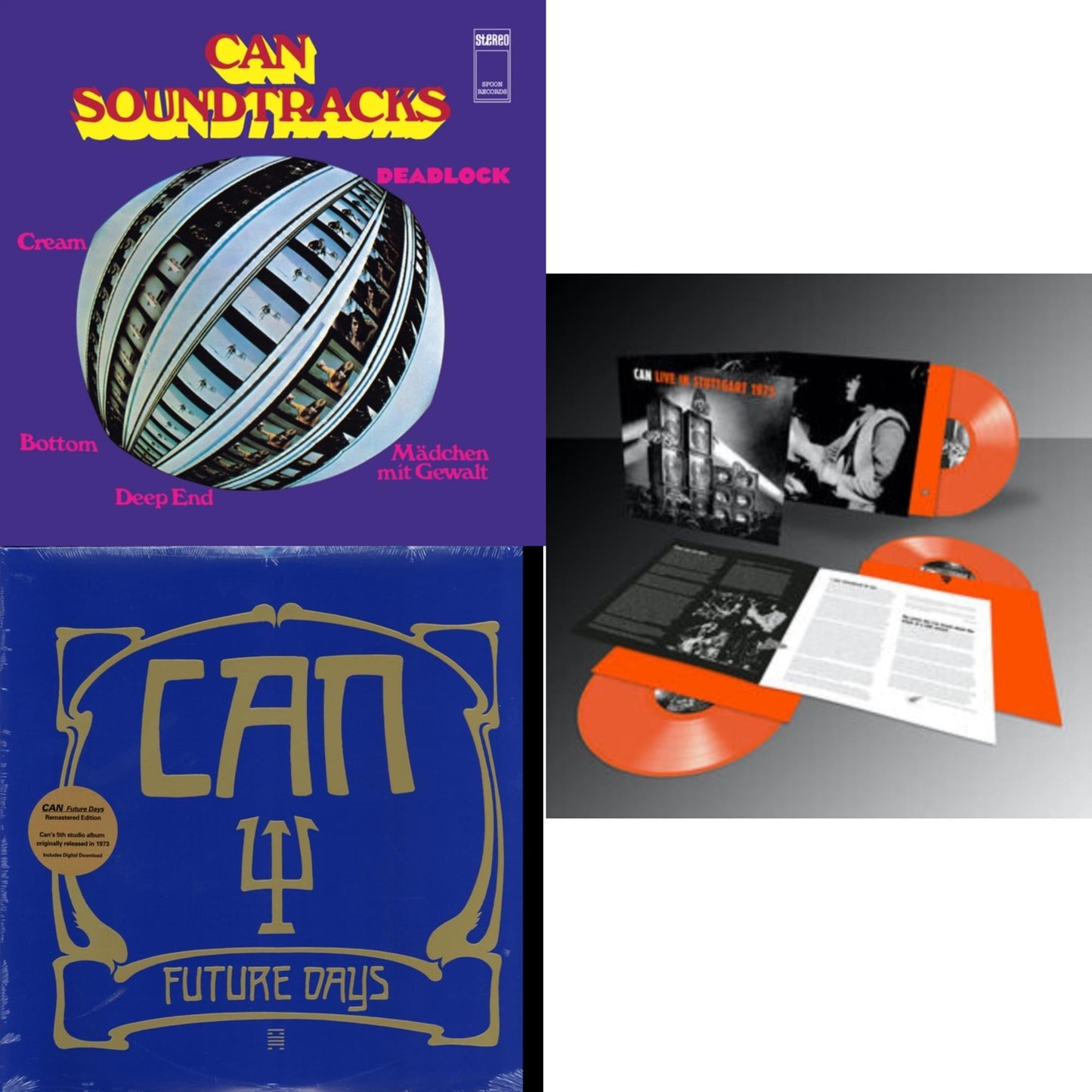 This is a 3 LP Vinyl SKU bundle.
1.This LP Vinyl is brand new.Format: LP VinylMusic Style: SoundtrackThis item's title is: Soundtracks (Limited/Clear Purple LP Vinyl)Artist: CanLabel: MUTEBarcode: 724596942536Release Date: 4/1/2022
2.This LP Vinyl is brand new.
