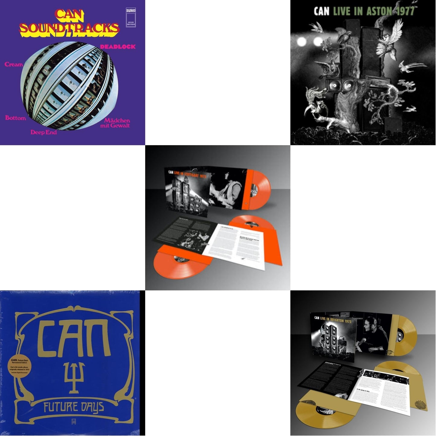 This is a 5 LP Vinyl SKU bundle.
1.This LP Vinyl is brand new.Format: LP VinylMusic Style: SoundtrackThis item's title is: Soundtracks (Limited/Clear Purple LP Vinyl)Artist: CanLabel: MUTEBarcode: 724596942536Release Date: 4/1/2022
2.This LP Vinyl is brand new.