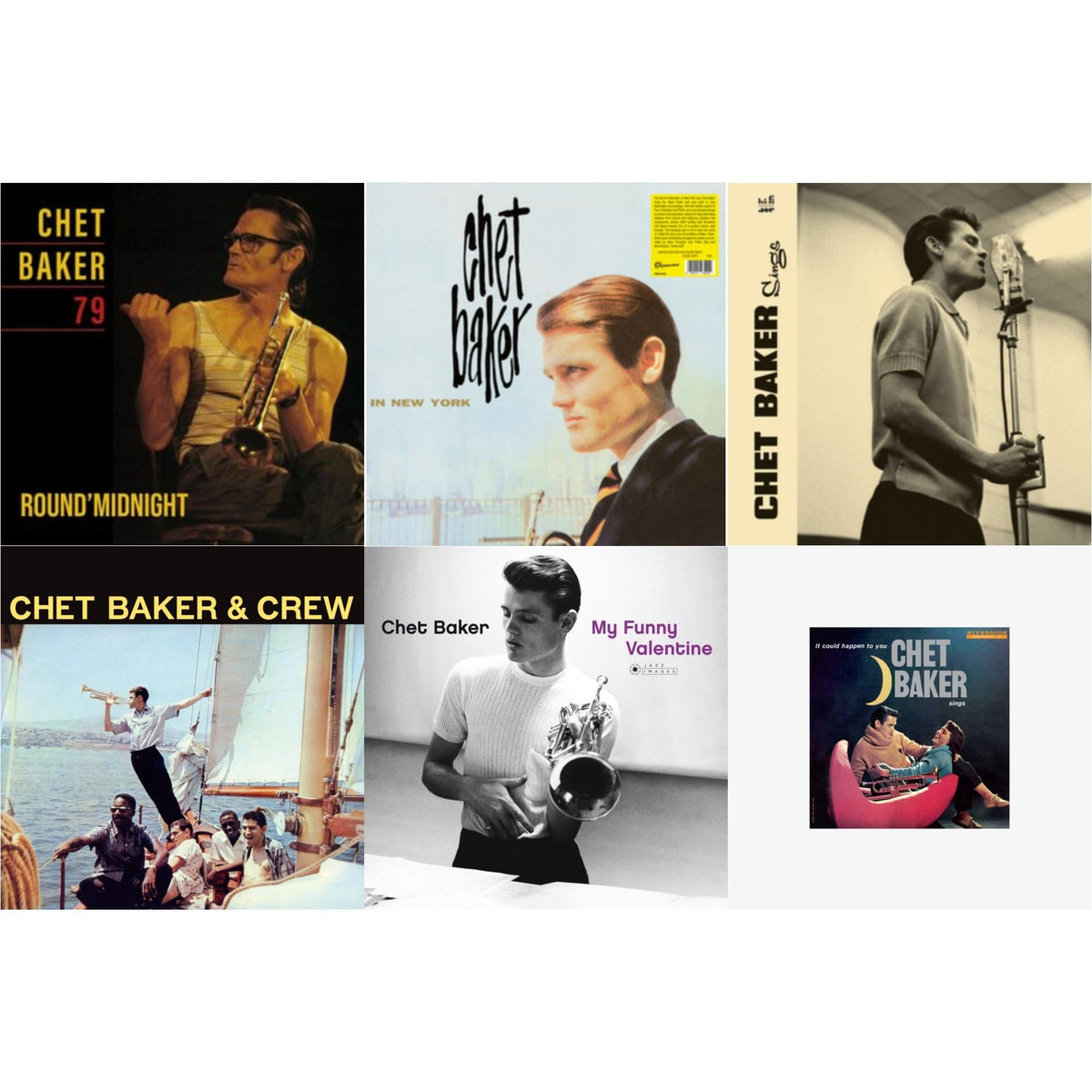 Round Midnight 79 & In New York (Clear LP Vinyl) & Chet Baker Sings & Chet Baker & Crew (Yellow LP Vinyl/180G) & My Funny Valentine (180G/Gatefold) & Chet Baker Sings: It Could Happen To You