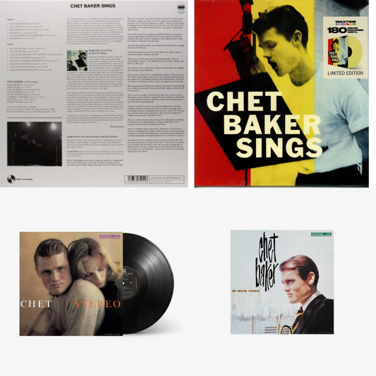 This is a 4 LP Vinyl SKU bundle.
1.This LP Vinyl is brand new.Format: LP VinylMusic Style: Cool JazzThis item's title is: SingsArtist: Chet BakerLabel: Pan Am RecordsBarcode: 8436539310518Release Date: 12/6/2011
2.This LP Vinyl is brand new.