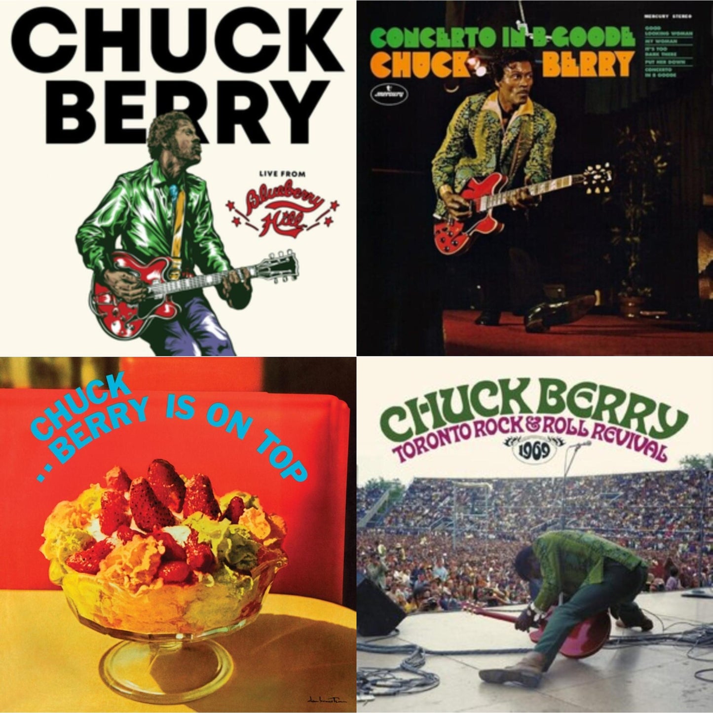 This is a 4 LP Vinyl SKU bundle.
1.This LP Vinyl is brand new.Format: LP VinylMusic Style: Rock & RollThis item's title is: Live From Blueberry HillArtist: Chuck BerryLabel: DUALTONE MUSIC GROUPBarcode: 803020224117Release Date: 4/15/2022
2.This LP Vinyl is brand new.