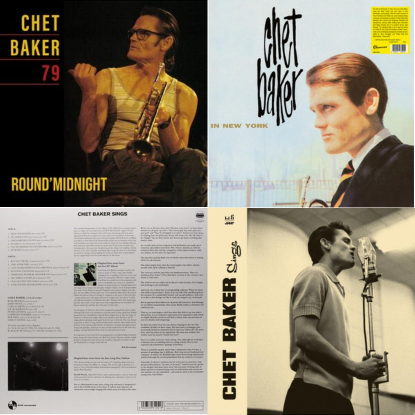 Round Midnight 79 & In New York (Clear LP Vinyl) & Sings & Chet Baker Sings