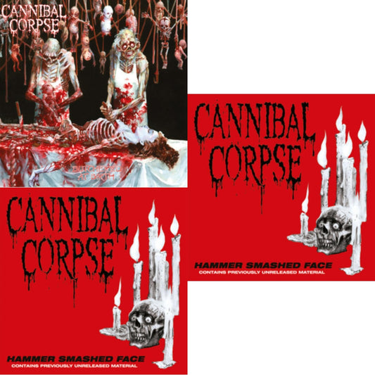 Butchered At Birth & Hammer Smashed Face & Hammer Smashed Face (Clear W/ Red Splatter LP Vinyl)