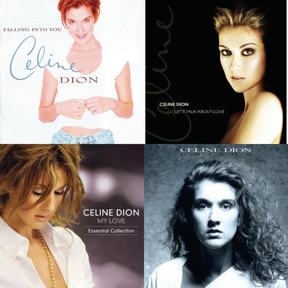 Falling Into You (2 LP/140G/Dl Code) & Let's Talk About Love (Limited Edition/Opaque Orange Color Vinyl/2LP) & My Love Essential Collection (2LP) & Unison ( Crystal Clear LP Vinyl)