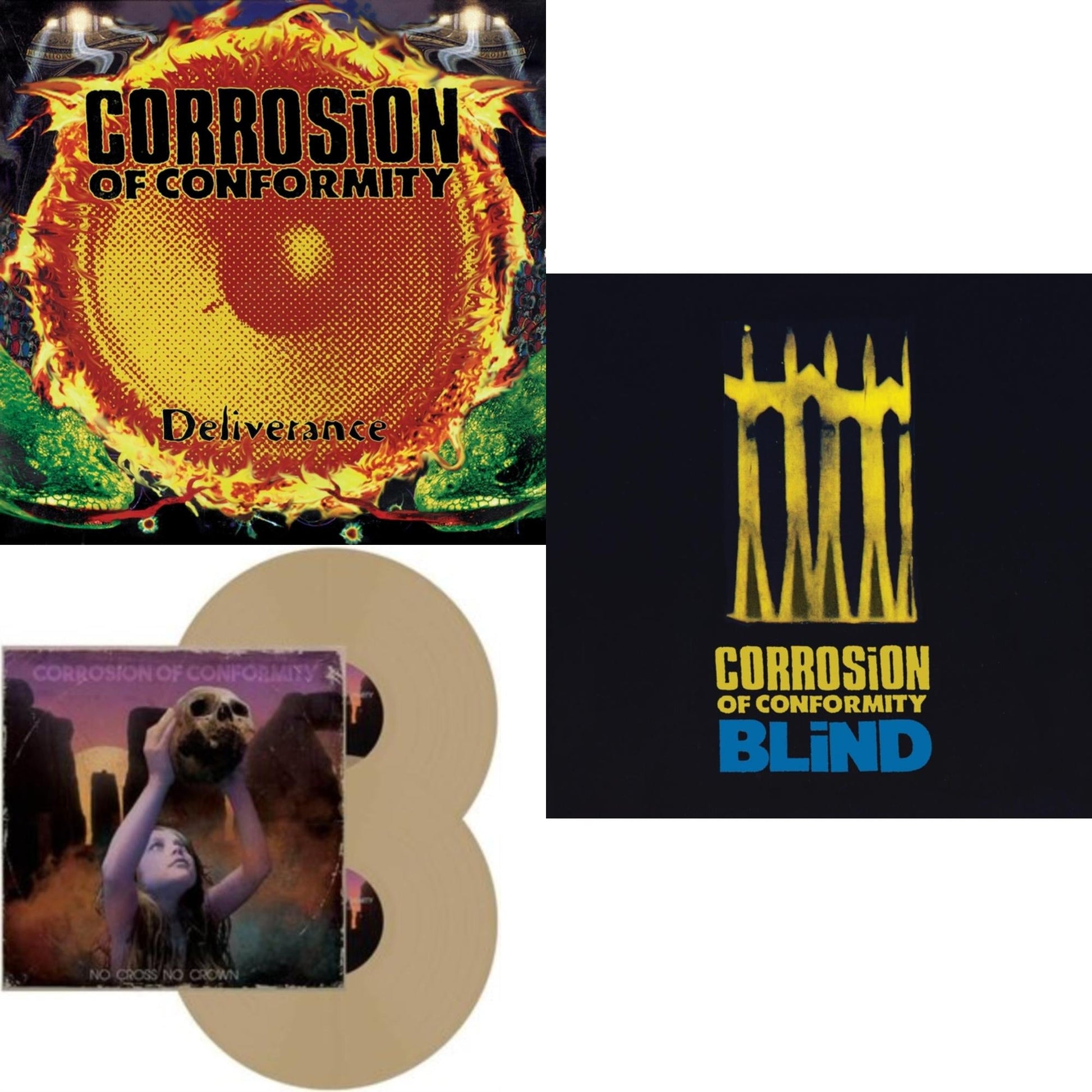 This is a 3 LP Vinyl SKU bundle.
1.This LP Vinyl is brand new.Format: LP VinylMusic Style: Heavy MetalThis item's title is: Deliverance (2LP)Artist: Corrosion Of ConformityLabel: RED MUSIC LEGACY VINYL REISSUEBarcode: 195497927401Release Date: 2/25/2022
2.This LP Vinyl is brand new.