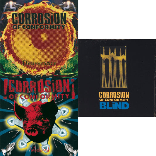 This is a 3 CD SKU bundle.
1.This CD is brand new.Format: CDMusic Style: Southern RockThis item's title is: DeliveranceArtist: Corrosion Of ConformityLabel: SONY SPECIAL MARKETINGBarcode: 886978823427Release Date: 3/19/2011
2.This CD is brand new.