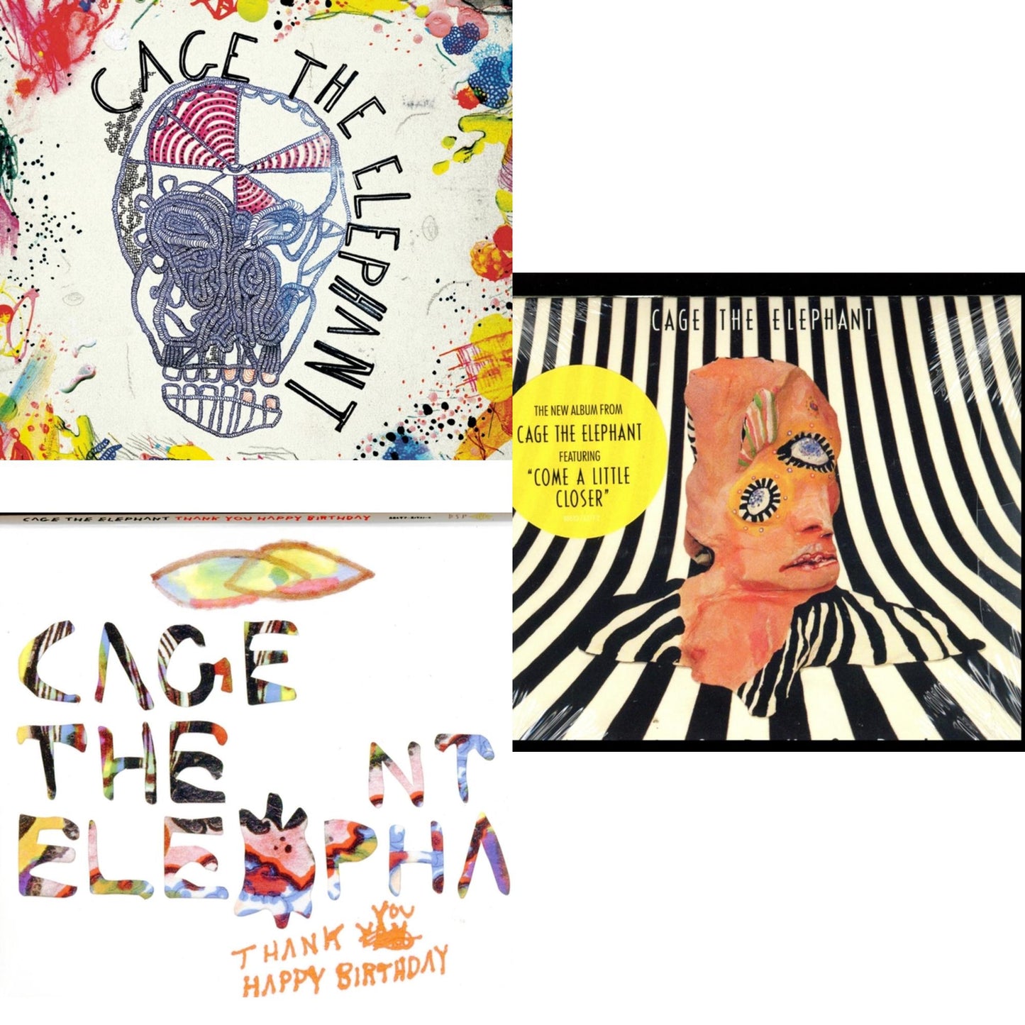 This is a 3 CD SKU bundle.
1.This CD is brand new.Format: CDMusic Style: Alternative RockThis item's title is: Cage The ElephantArtist: Cage The ElephantLabel: LEGACYBarcode: 886974965824Release Date: 4/21/2009
2.This CD is brand new.