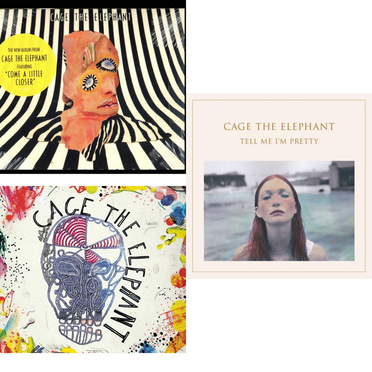 This is a 3 CD SKU bundle.
1.This CD is brand new.Format: CDMusic Style: Italo-DiscoThis item's title is: MelophobiaArtist: Cage The ElephantLabel: RCA RECORDS USBarcode: 888837627726Release Date: 10/8/2013
2.This CD is brand new.