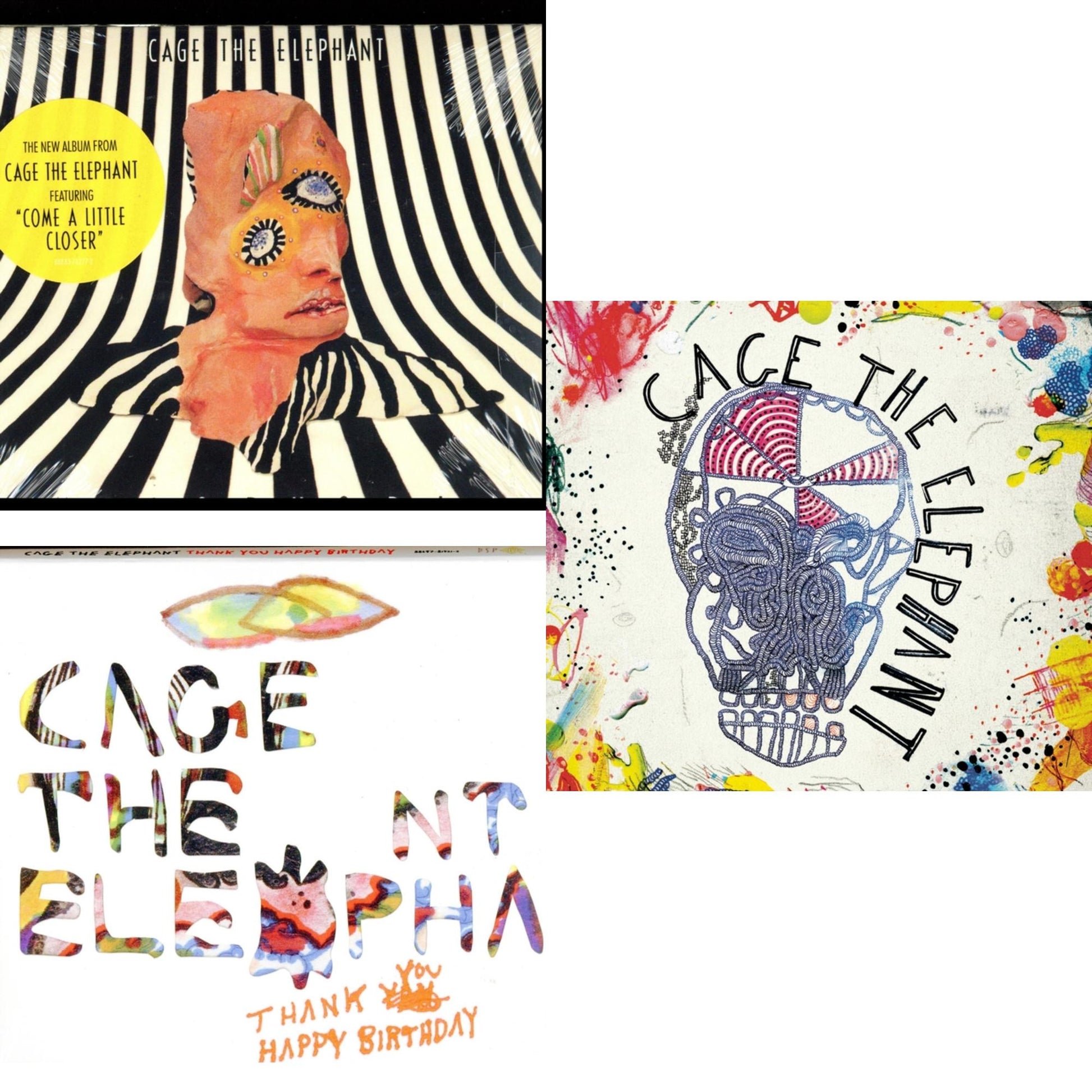 This is a 3 CD SKU bundle.
1.This CD is brand new.Format: CDMusic Style: Italo-DiscoThis item's title is: MelophobiaArtist: Cage The ElephantLabel: RCA RECORDS USBarcode: 888837627726Release Date: 10/8/2013
2.This CD is brand new.