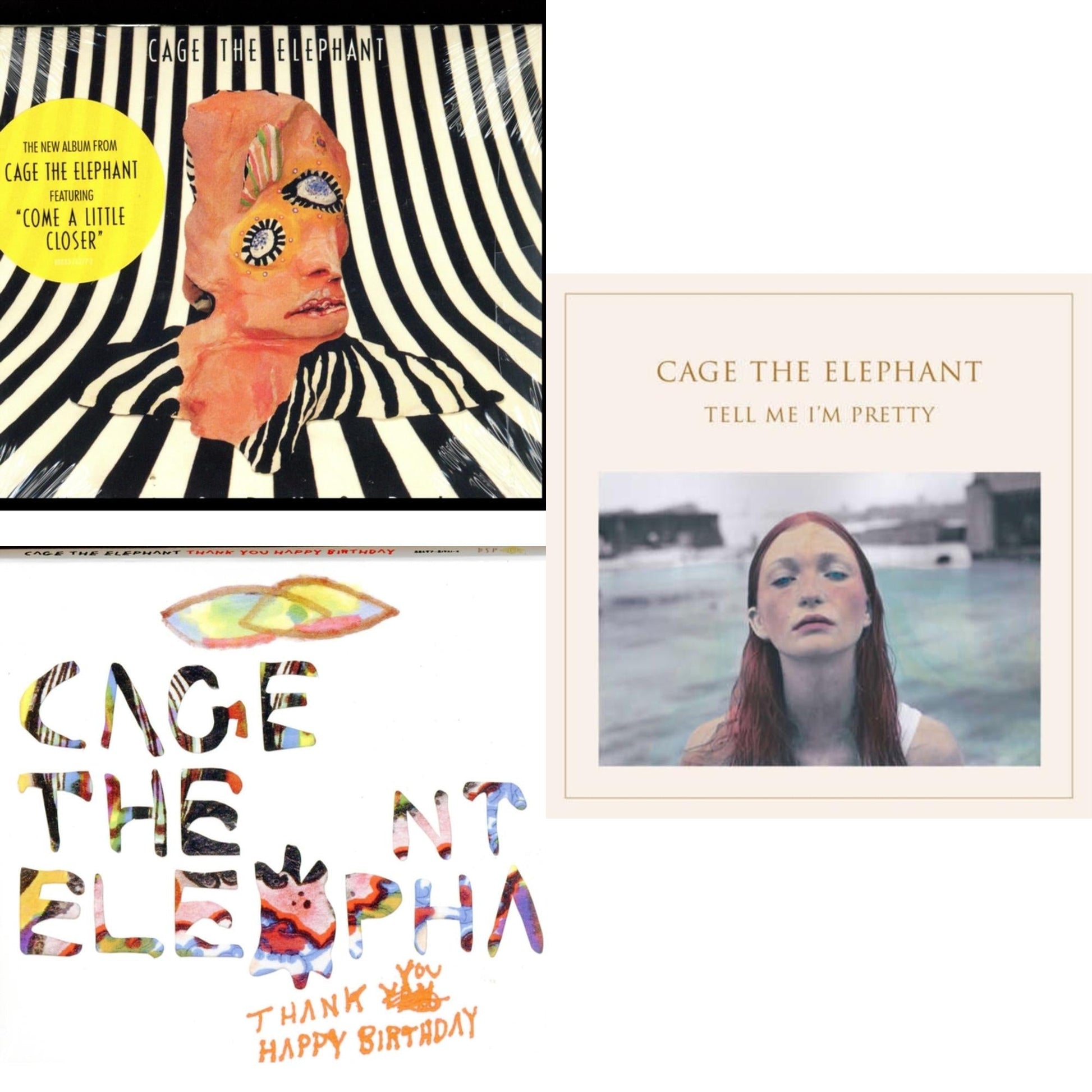 This is a 3 CD SKU bundle.
1.This CD is brand new.Format: CDMusic Style: Italo-DiscoThis item's title is: MelophobiaArtist: Cage The ElephantLabel: RCA RECORDS USBarcode: 888837627726Release Date: 10/8/2013
2.This CD is brand new.