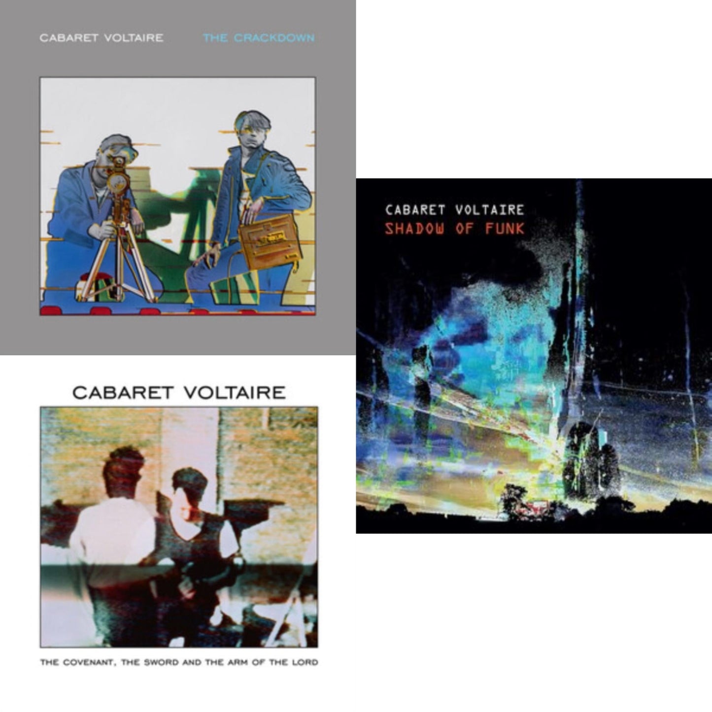 This is a 3 LP Vinyl SKU bundle.
1.This LP Vinyl is brand new.Format: LP VinylMusic Style: AbstractThis item's title is: Crackdown (Limited Edition/Grey LP Vinyl)Artist: Cabaret VoltaireLabel: MUTEBarcode: 5400863059316Release Date: 6/17/2022
2.This LP Vinyl is brand new.