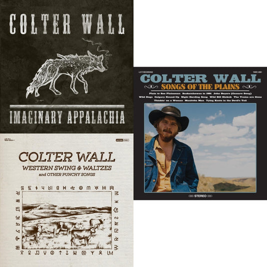This is a 3 LP Vinyl SKU bundle.
1.This LP Vinyl is brand new.Format: LP VinylThis item's title is: Imaginary Appalachia (Red LP Vinyl)Artist: Colter WallBarcode: 196588300110Release Date: 1/19/2024
2.This LP Vinyl is brand new.