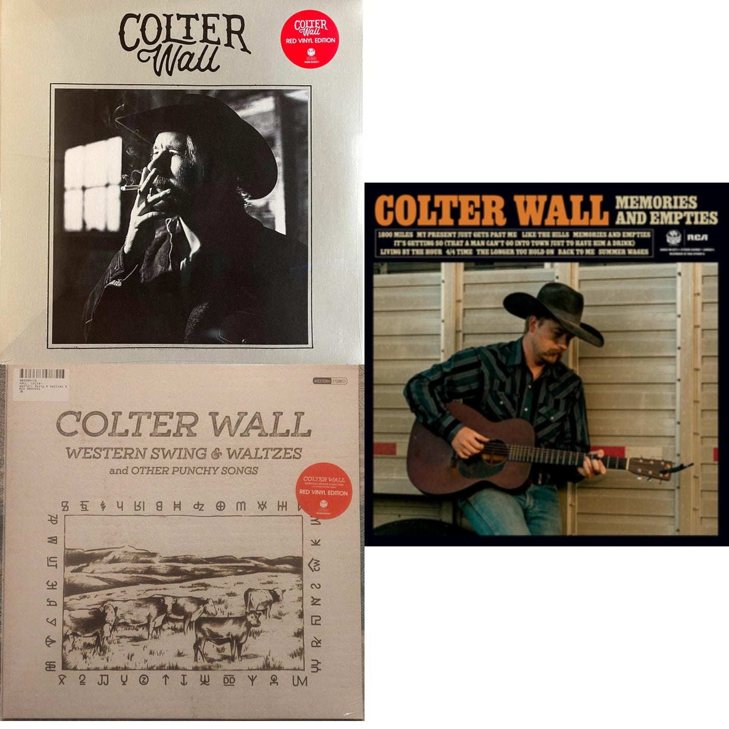 Colter Wall (Red LP Vinyl) & Western Swing & Waltzes (Red LP Vinyl) & Memories & Empties (Opaque Bone LP Vinyl)