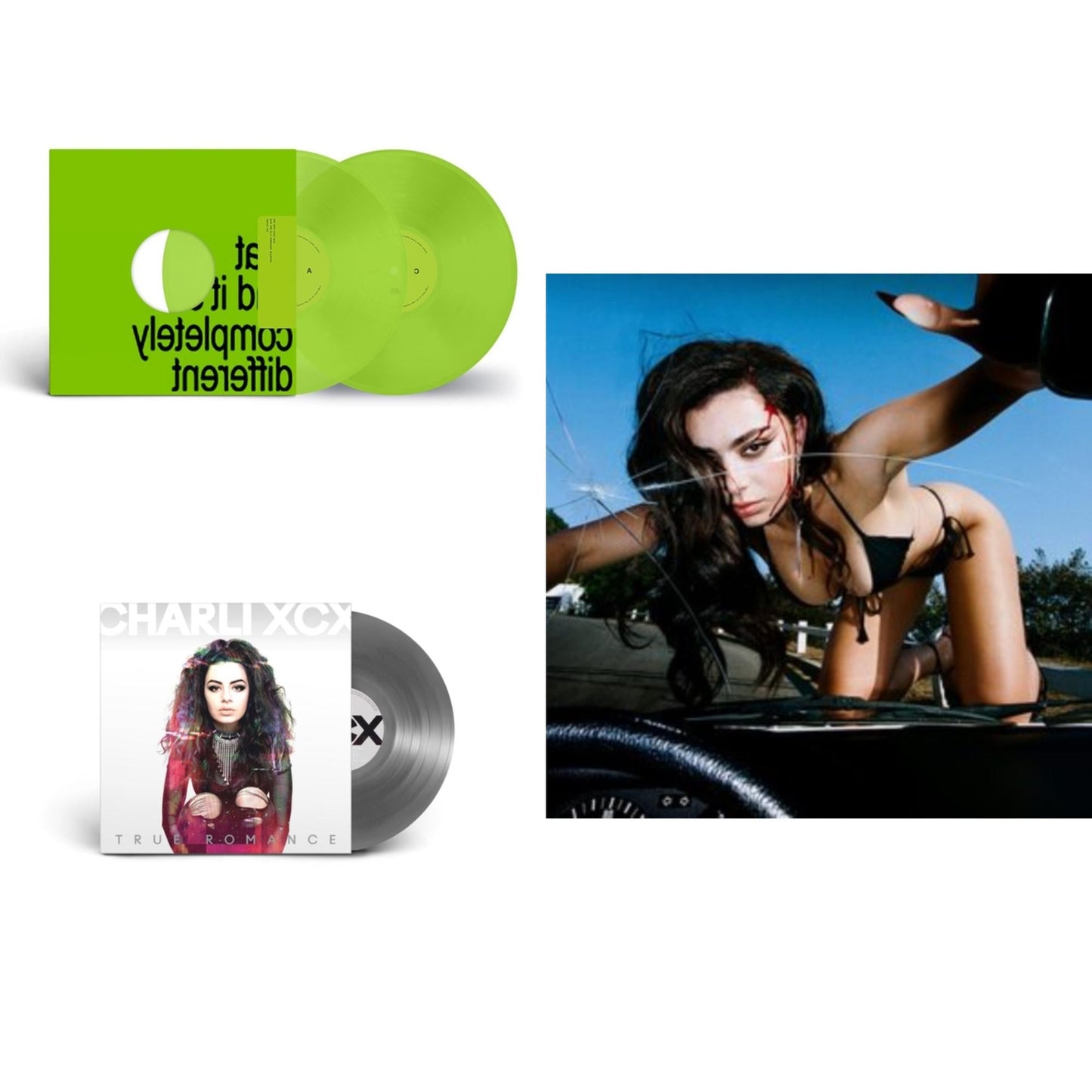 Brat & It's Completely Different (2LP/Brat Green Vinyl) & True Romance Original Angels Repress & Crash