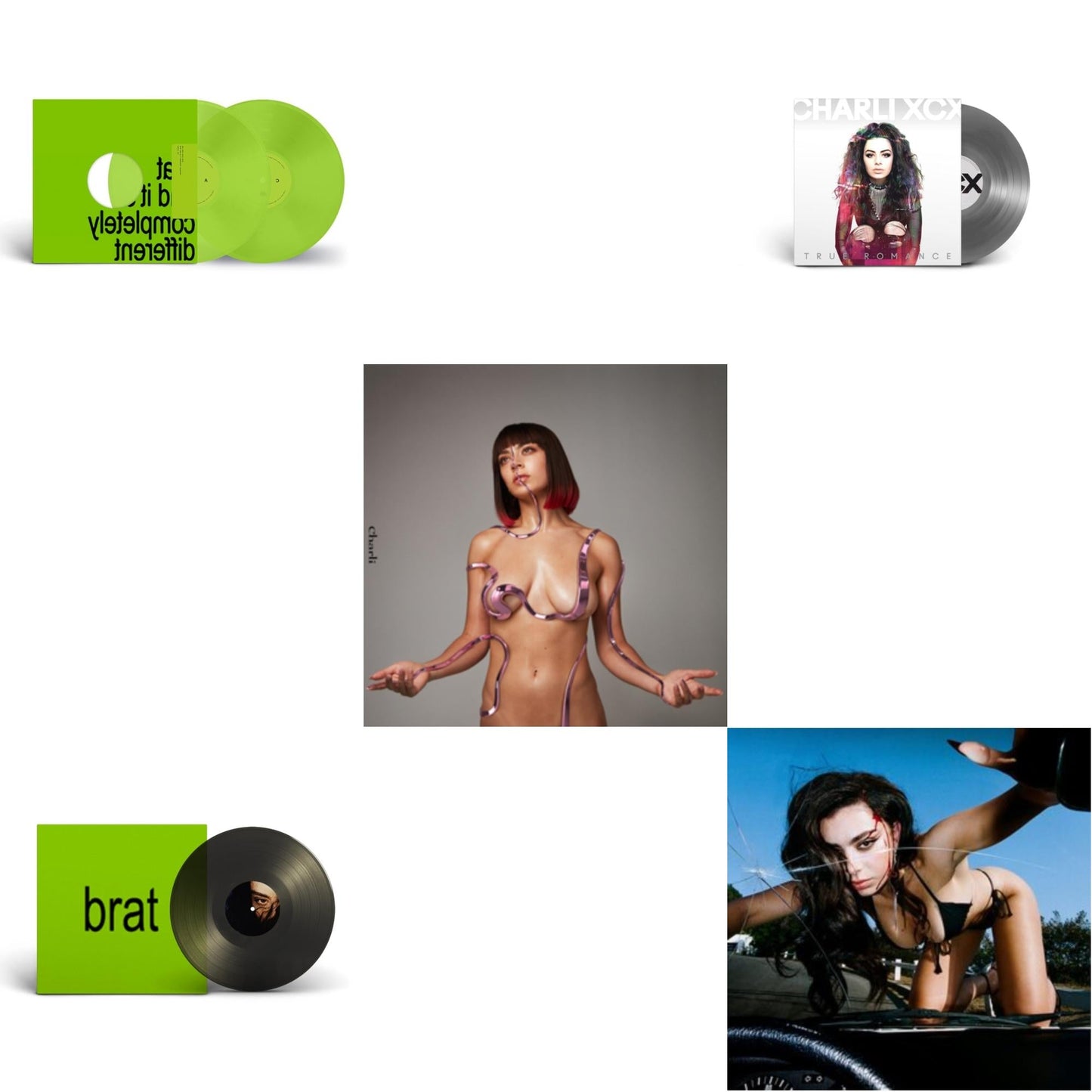 Brat & It's Completely Different (2LP/Brat Green Vinyl) & Brat (Black Ice LP Vinyl) & Charli Charli (2LP) & True Romance Original Angels Repress & Crash