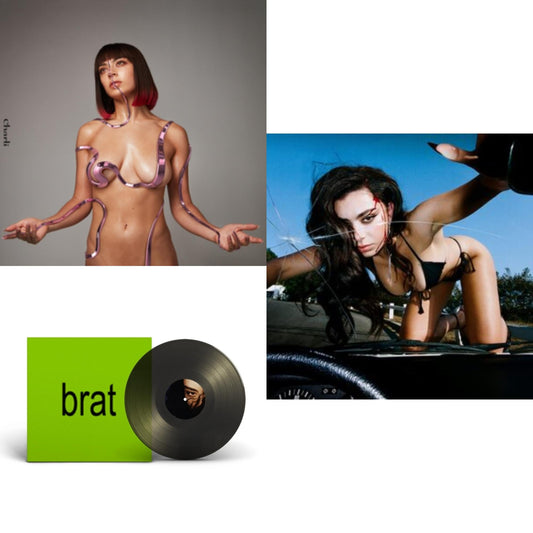 This is a 3 LP Vinyl SKU bundle.
1.This LP Vinyl is brand new.Format: LP VinylThis item's title is: Brat (Black Ice LP Vinyl)Artist: Charli XcxBarcode: 075678611674Release Date: 6/7/2024
2.This LP Vinyl is brand new.