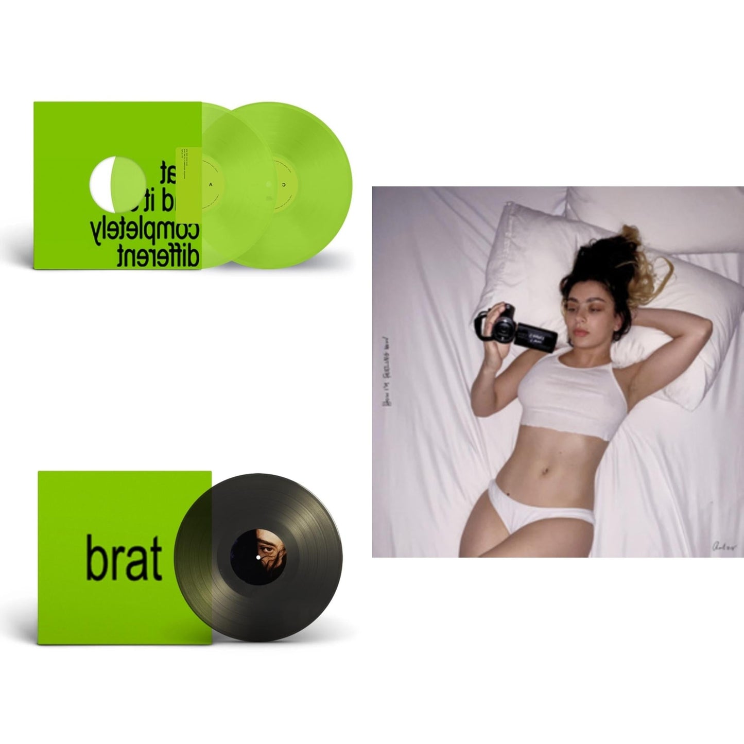 Brat & It's Completely Different (2LP/Brat Green Vinyl) & Brat (Black Ice LP Vinyl) & How I'm Feeling Now (Clear LP Vinyl)