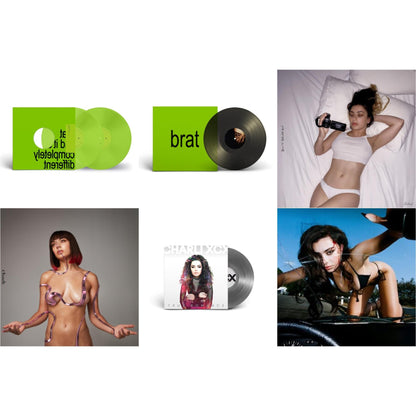 Brat & It's Completely Different (2LP/Brat Green Vinyl) & Brat (Black Ice LP Vinyl) & How I'm Feeling Now (Clear LP Vinyl) & Charli Charli (2LP) & True Romance Original Angels Repress & Crash