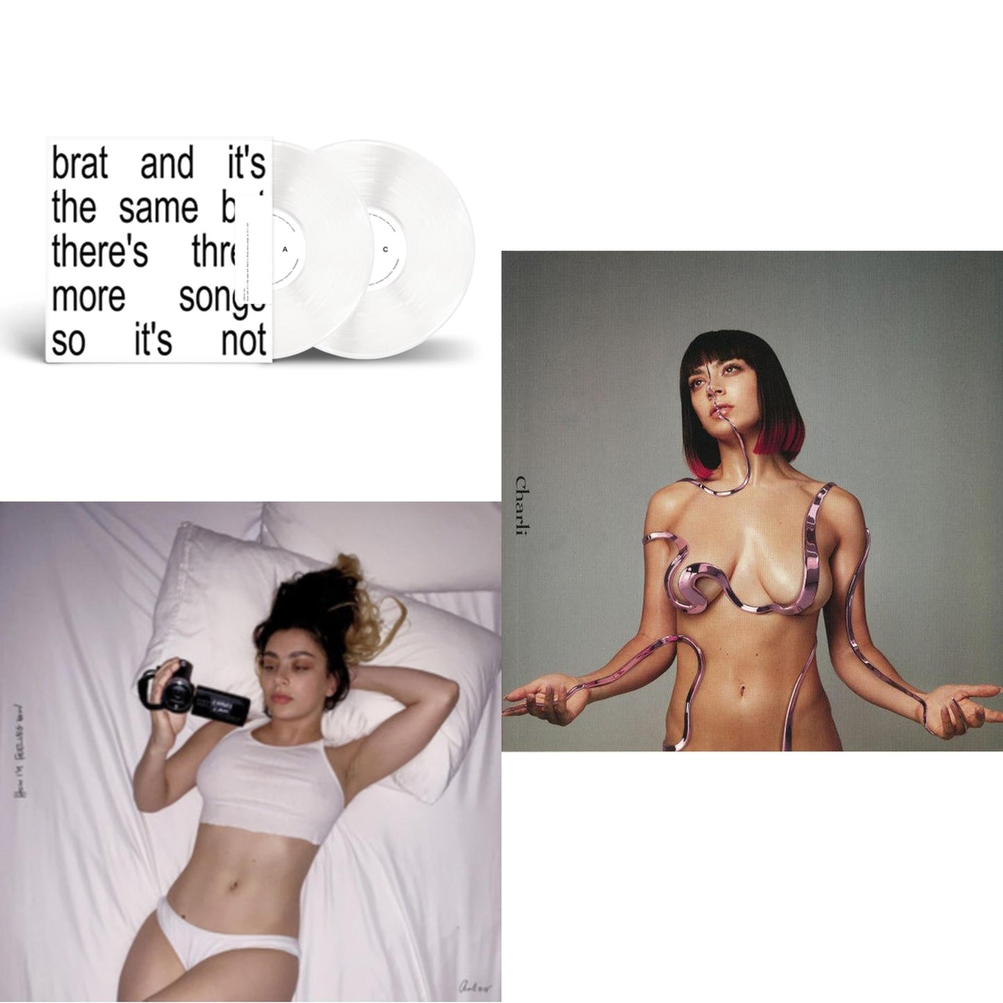 Brat & It's The Same But There's Three More Songs So It's Not (2LP/White Vinyl) & How I'm Feeling Now (Clear LP Vinyl) & Charli Charli (2LP)