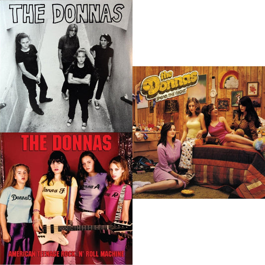 Donnas (Natural With Black Swirl LP Vinyl) & American Teenage Rock 'N' Roll Machine (Fire Orange With Black Swirl LP Vinyl) & Spend The Night (Clear With Canary & Pink Splatter LP Vinyl)