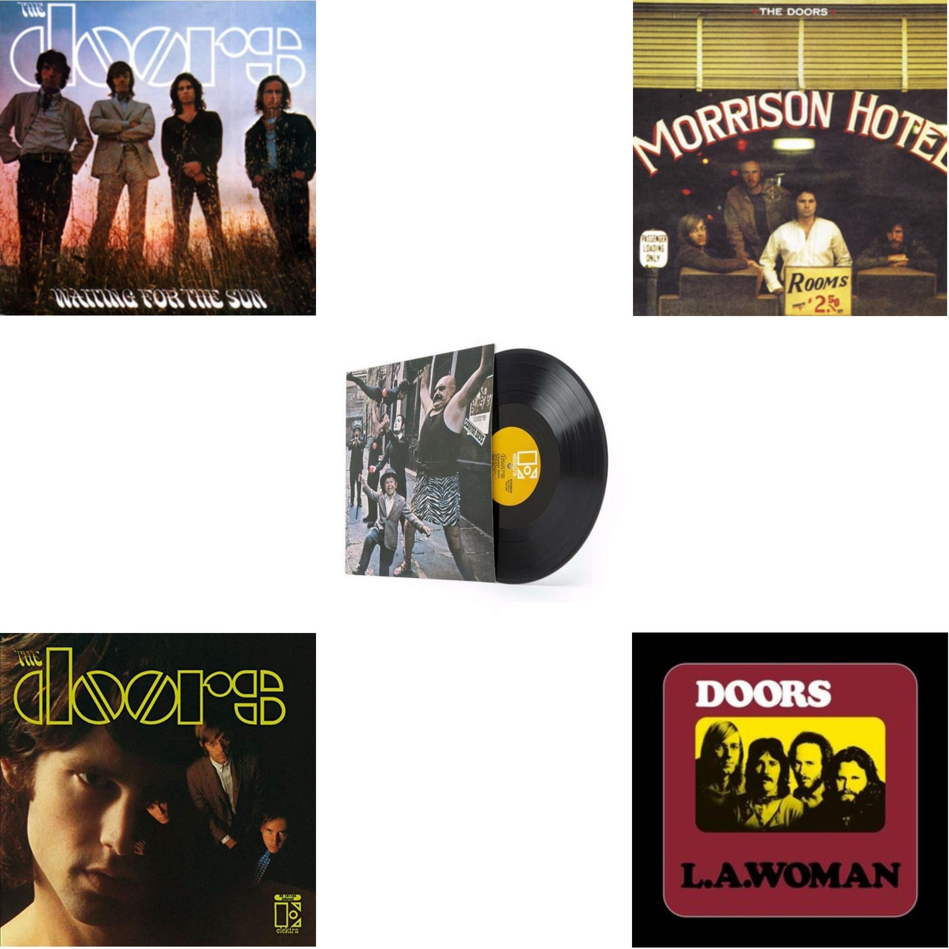 This is a 5 LP Vinyl SKU bundle.
1.This LP Vinyl is brand new.Format: LP VinylMusic Style: Blues RockThis item's title is: Waiting For The SunArtist: DoorsLabel: ELEKTRA CATALOG GROUPBarcode: 081227986483Release Date: 9/15/2009
2.This LP Vinyl is brand new.