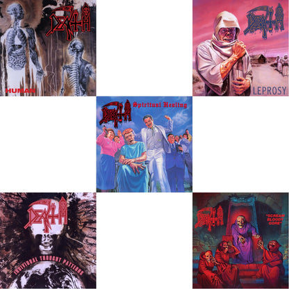 Individual Thought Patterns - Reissue (Hot Pink, Bone White & Red Tri Color Merge W/ Splatter LP Vinyl) & Human (Remastered Reissue) & Spiritual Healing & Leprosy (Reissue) & Scream Bloody Gore (Reissue)