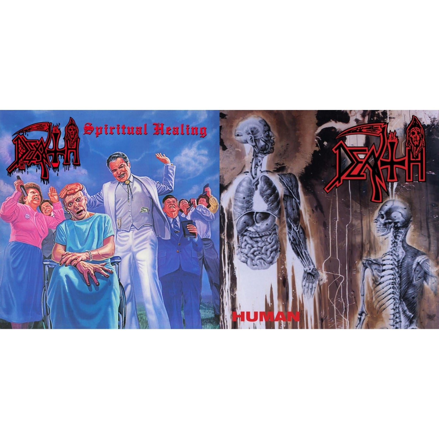 Spiritual Healing - Reissue (Red, Cyan Blue & Black Tri Color Merge With Splatter LP Vinyl) & Human (Remastered Reissue)