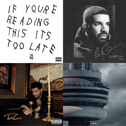 This is a 4 LP Vinyl SKU bundle.
1.This LP Vinyl is brand new.Format: LP VinylMusic Style: TrapThis item's title is: If You're Reading This It's Too Late (Ex)Artist: DrakeLabel: Young Money EntertainmentBarcode: 602547973450Release Date: 10/28/2016
2.This LP Vinyl is brand new.
