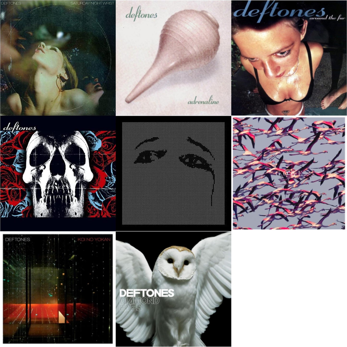 Saturday Night Wrist & Adrenaline & Around The Fur & Deftones & Ohms & Gore & Koi No Yokan & Diamond Eyes