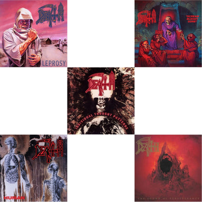 This is a 5 LP Vinyl SKU bundle.
1.This LP Vinyl is brand new.Format: LP VinylMusic Style: Death MetalThis item's title is: Leprosy (Reissue)Artist: DeathLabel: RELAPSEBarcode: 781676722815Release Date: 4/29/2014
2.This LP Vinyl is brand new.