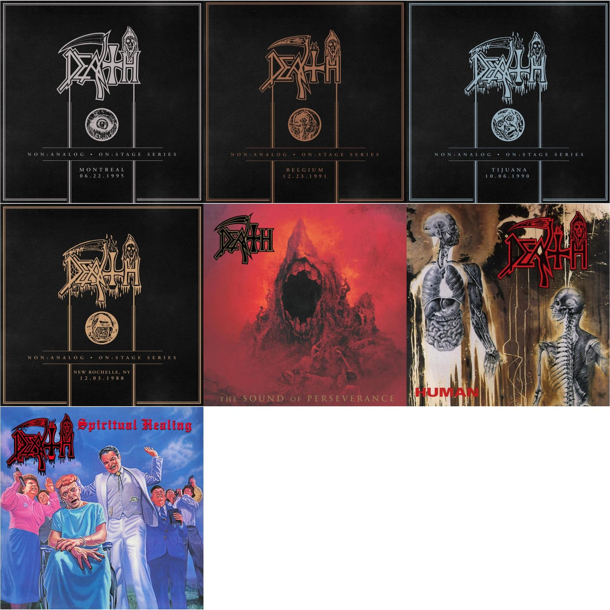 Death - Non:Analog - On:Stage Series - Montreal 06-22-1995 & Non:Analog - On:Stage Series - Belgium 12-23-1991 & Non:Analog - On:Stage Series - Tijuana 10-06-1990 & Non:Analog - On:Stage Series - New Rochelle, Ny 12-03-1988 & Sound Of Perseve & Human