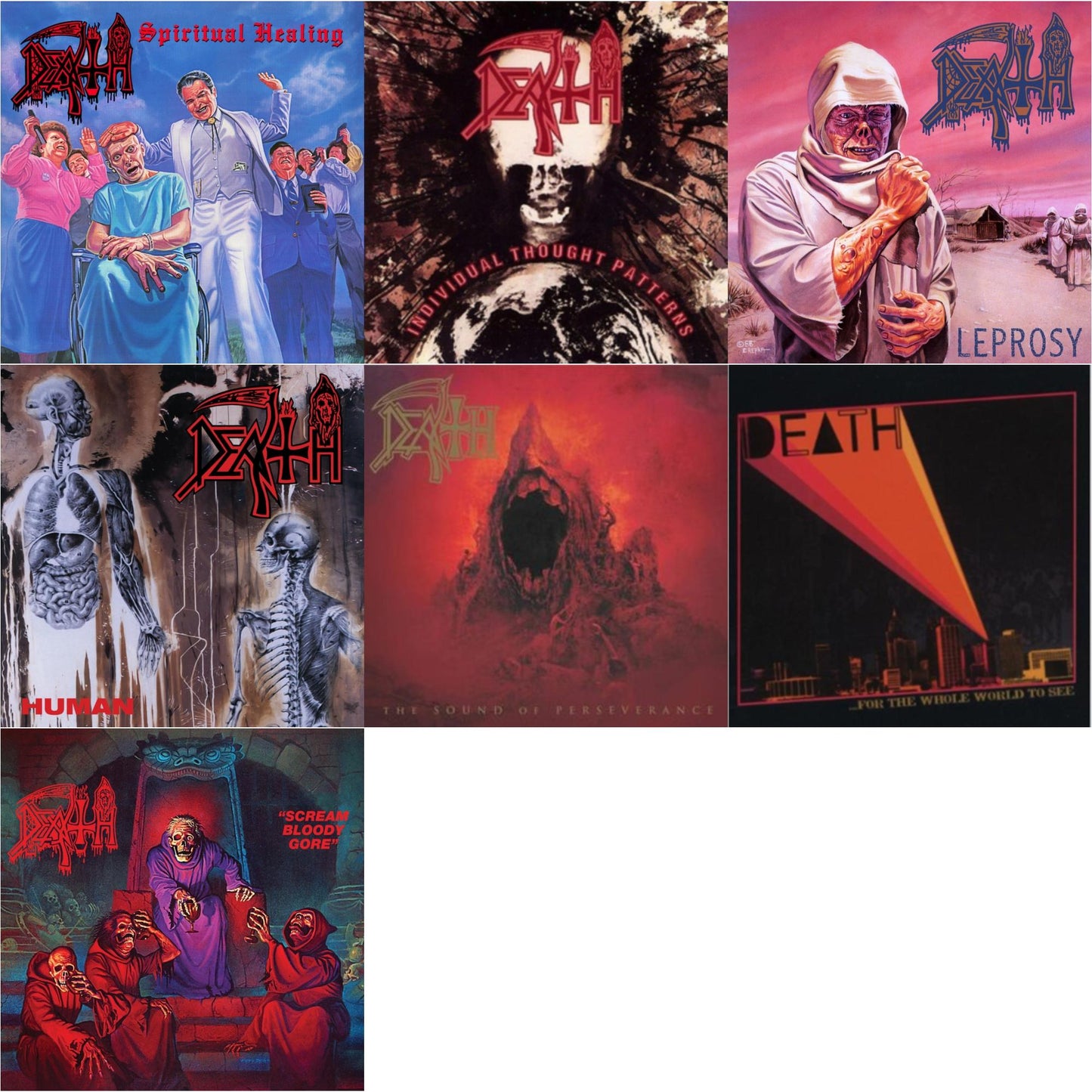 This is a 7 LP Vinyl SKU bundle.
1.This LP Vinyl is brand new.Format: LP VinylThis item's title is: For The Whole World To SeeArtist: DeathLabel: DRAG CITYBarcode: 781484038719Release Date: 2/17/2009
2.This LP Vinyl is brand new.
