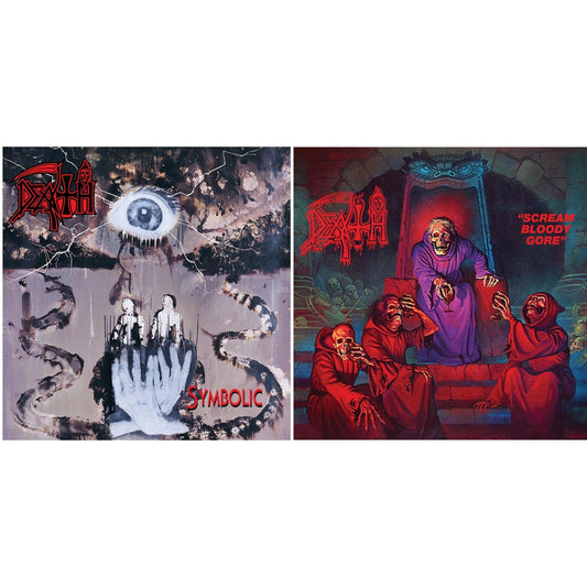 Symbolic & Scream Bloody Gore (Neon Violet, Bone White & Red  Tri Color Merge With Splatter LP Vinyl)