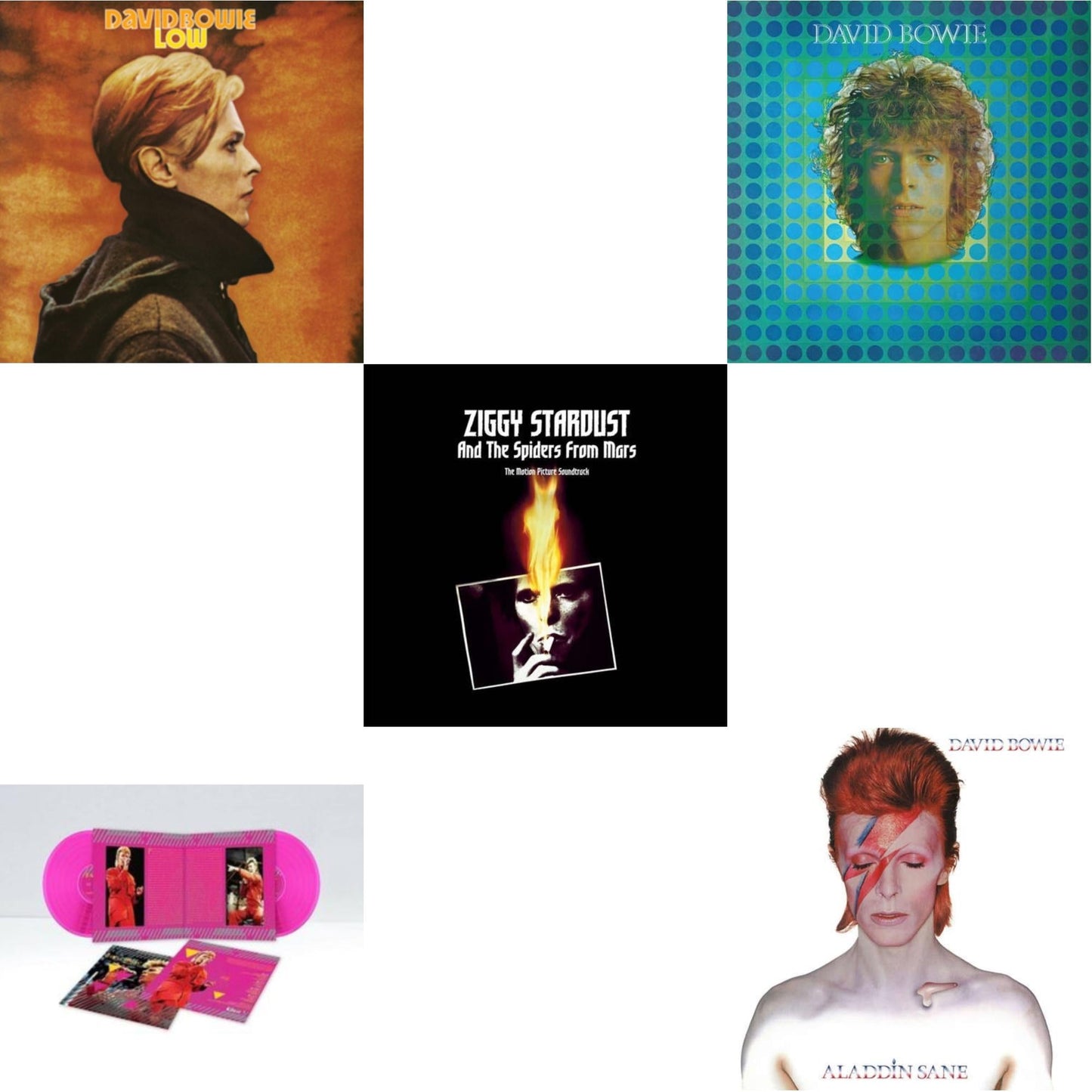 Low (2017 Remaster) & Montreal '87 (Limited/Pink LP Vinyl) & Ziggy Stardust & The Spiders From Mars Ost (2LP) & David Bowie Aka Space Oddity & Aladdin Sane