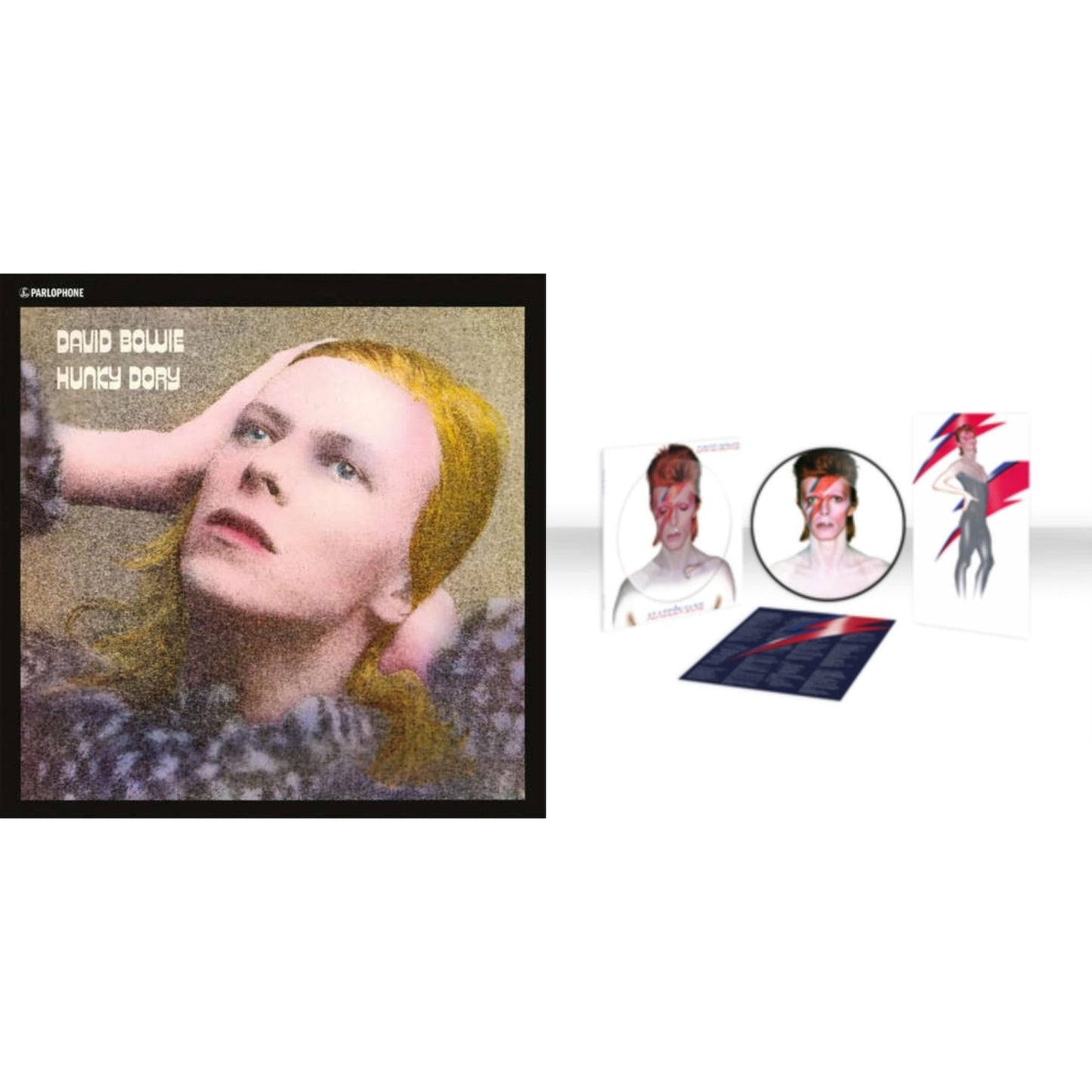 David Bowie - Aladdin Sane (2013 Remaster) (Picture Disc) & Hunky Dory - LP Vinyl Bundle