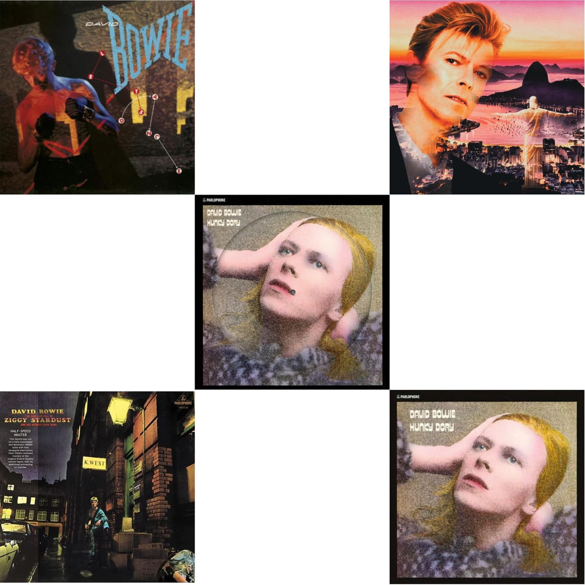 Let's Dance (2018 Remastered Version) & Rise & Fall Of Ziggy Stardust & The Spiders From Mars (2012 Remaster/Half-Speed Master) & Hunky Dory (2015 Remaster/50Th Anniv/Picture Disc) & Live In Rio (Limited Edition/Red/White Splatter LP Vinyl) & Hunky Dory