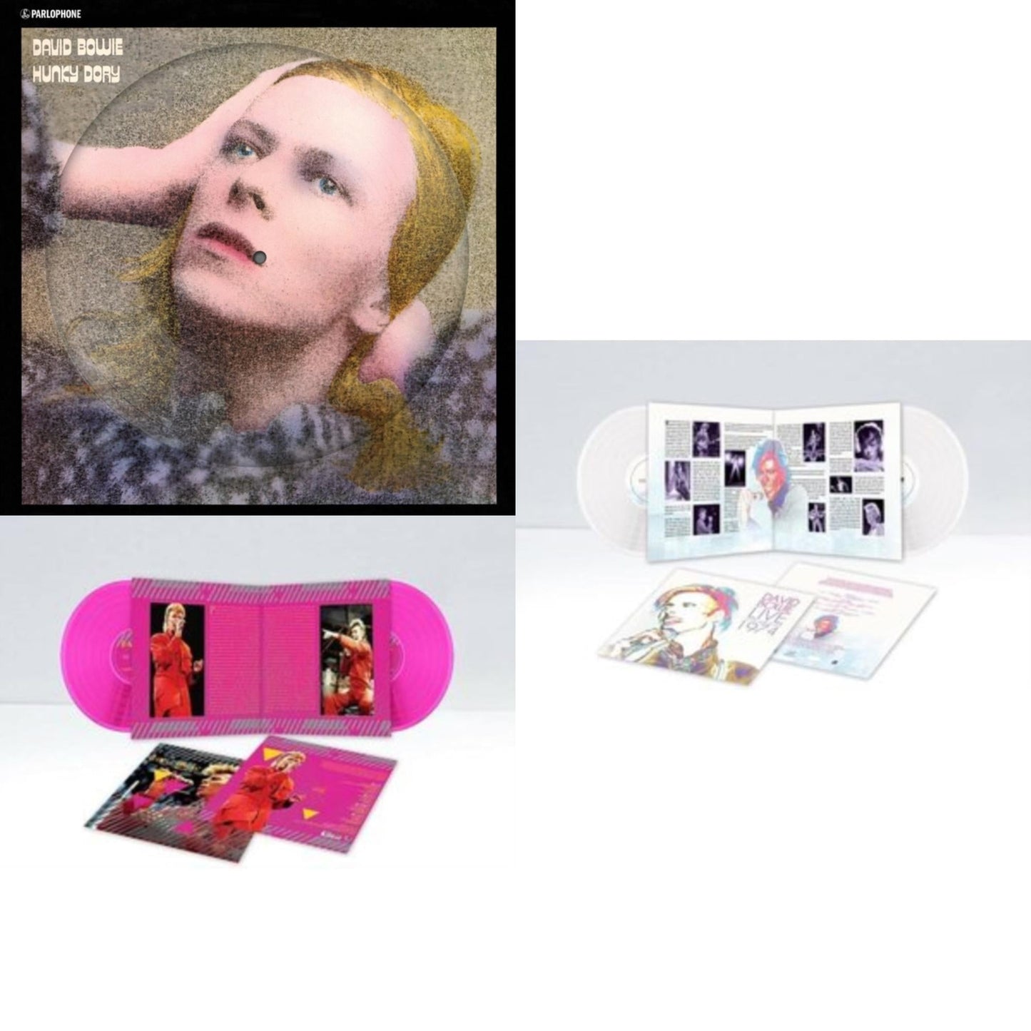 Hunky Dory (2015 Remaster/50Th Anniv/Picture Disc) & Montreal '87 (Limited/Pink LP Vinyl) & Live Los Angeles 1974 (White LP Vinyl/Limited)