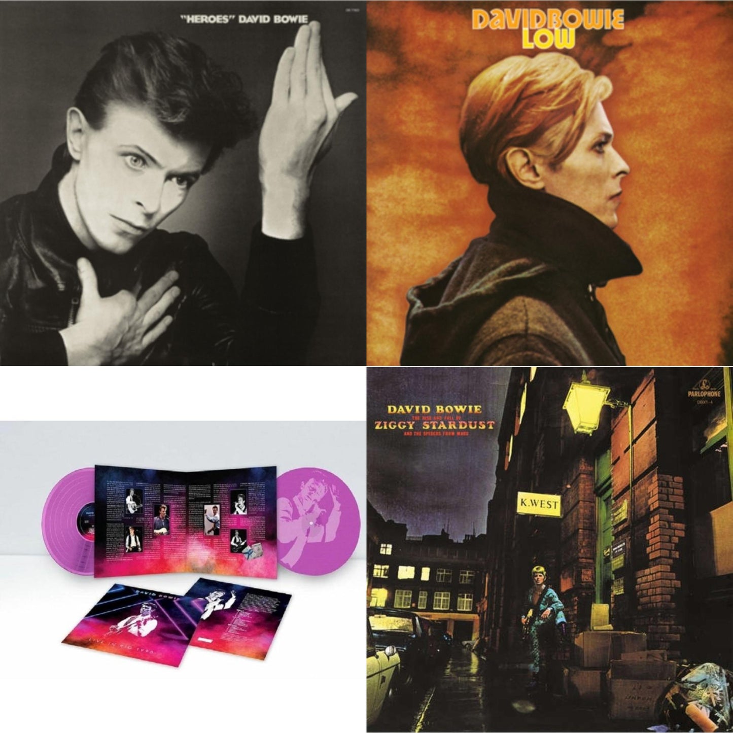Heroes (2017 Remaster) & Low (2017 Remaster) & Live In Rio 1990 (Pink LP Vinyl/180G/Limited) & Rise & Fall Of Ziggy Stardust (2012 Remaster)