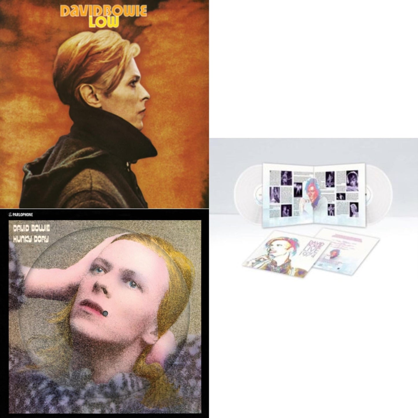 Low (2017 Remaster) & Hunky Dory (2015 Remaster/50Th Anniv/Picture Disc) & Live Los Angeles 1974 (White LP Vinyl/Limited)